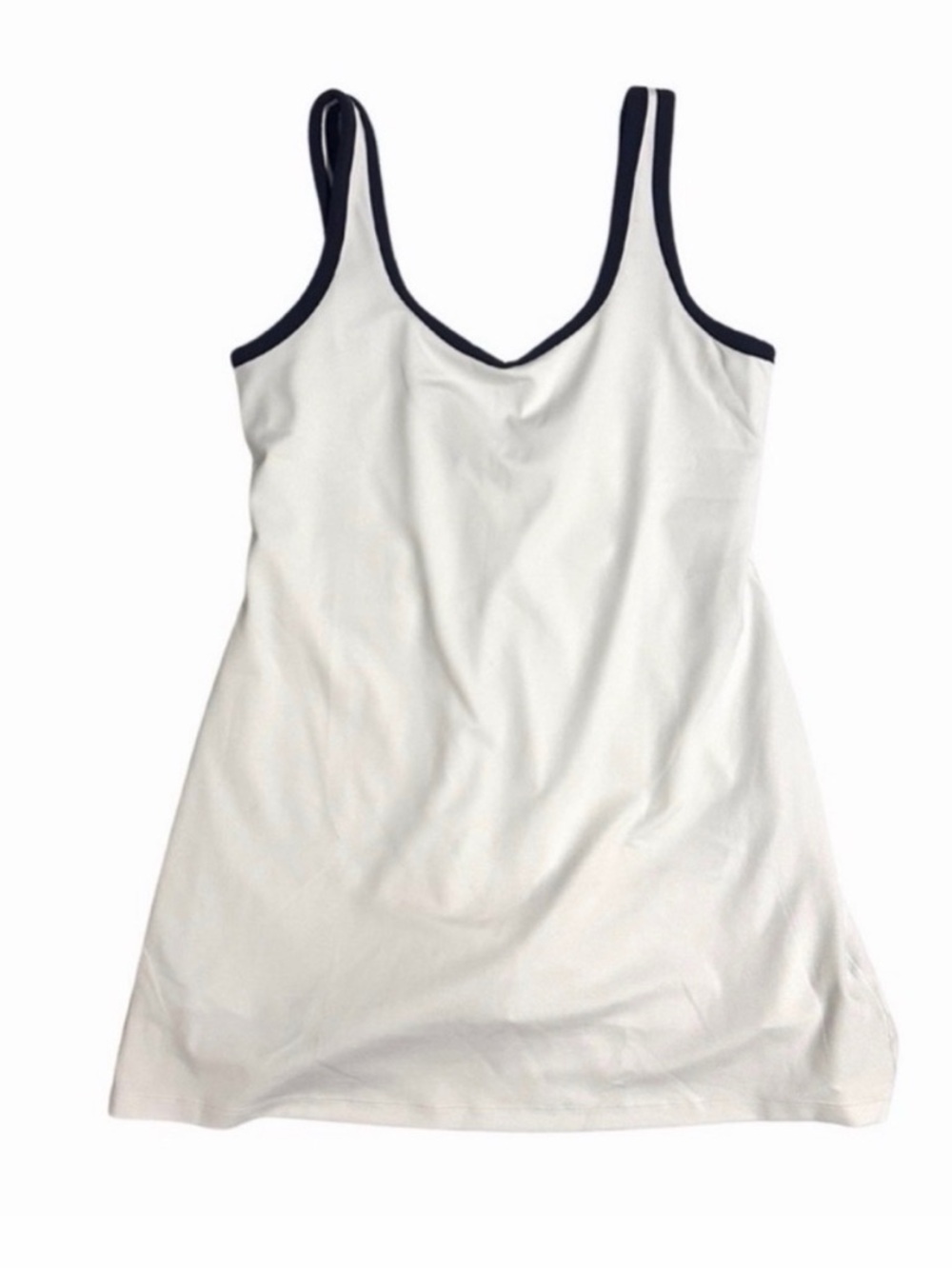 ATHLETA Transcend Tipped Dress White Athletic Dress w/ Built-In Short - NEW! - Picture 4 of 4